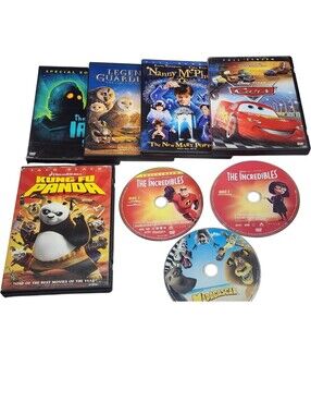 8pc Childrens DVDs - Incredibles, Kung Fu Panda, Madagascar, Etc